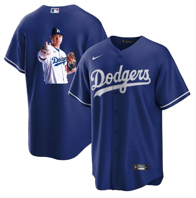 Men's Los Angeles Dodgers #17 Shohei Ohtani Blue Big Logo Cool Base Stitched Jersey Men's Los Angeles Dodgers #17 Shohei Ohtani Blue Big Logo Cool Base Stitched Jersey